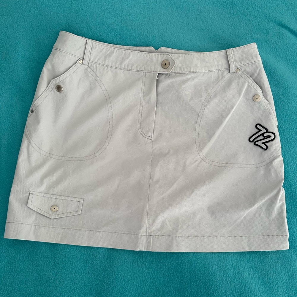 Louis Castel Light Gray Skort with Embroidered Detail
